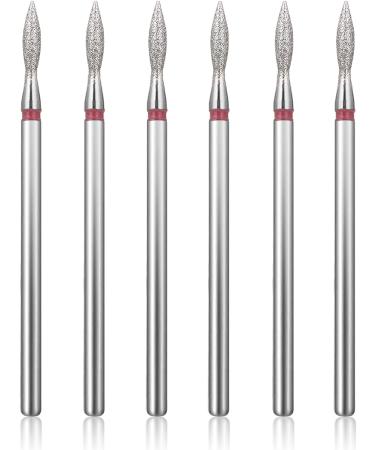 Lusofie 6Pcs Flame Nail Drill Bits Set Cuticle Drill Bit 3/32 Diamond Carbide Cuticle Remover Drill Bits for Nails Professional Cuticle Clean Nail Drill Bit Remove Cuticle Dead Skin Cleaner Tool - Buy Online on SooperMarket.com