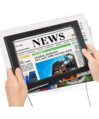 Full-Page Magnifying Glass Hands-Free Large Rectangular 2.5X Magnifier LED Lighted Illuminated Foldable Desktop Portable for Elder Kids - Buy Online on SooperMarket.com
