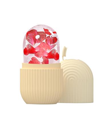 Joyeee Ice Face Roller Reusable Silicone Mold Face Massage Eye Facial Beauty Skin Care Tools Apply Ice for Shrink Pores Anti Wrinkle Reduce Puffiness Improve Skin Elasticity Striped Yellow
