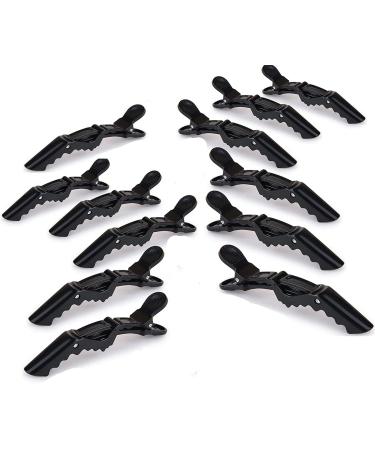 Hair terminals hair clips hairdresser clips combi clip hairdresser compartment clamps crocodile made of plastic professional black styling hair clips for women hair clips hairdresser 12PCs plastic hair clip