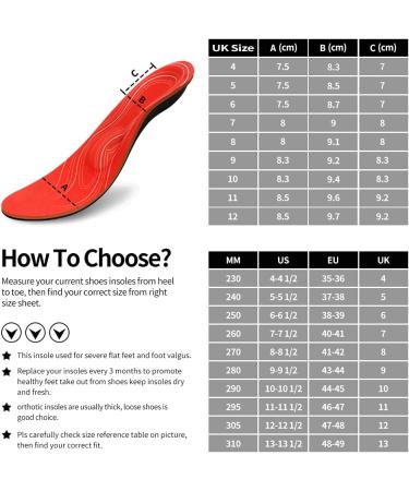 3ANGNI Arch Support Insoles for Plantar Fasciitis | Orthopedic Insoles for Flat Feet | Metatarsalgia Relief | UK-11-295MM Orthotic Insoles - Buy Online on SooperMarket.com
