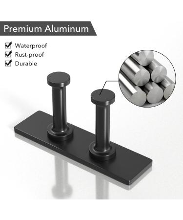 Pickpiff Razor Holder - No Drill Metal Shower Hook Anti-Rust Towel Holder for Bathroom & Kitchen - Black 4 Pieces - Buy Online on SooperMarket.com