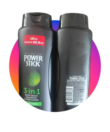 Power Stick 3-in-1 Shampoo Conditioner & Body Wash - Spring Fresh 22.5oz (665ml) | International Shipping Available - Buy Online on SooperMarket.com