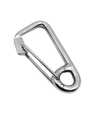 MARINE CITY 316 Grade Stainless Steel Carabiner Spring Snap Hook with Ring 2 Inches for Climbing  Fishing  Hiking (Pack of 1)