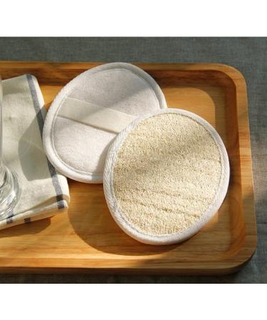GWHOLE 2 Pieces of Exfoliating Loofah Pads Natural Loofah Sponge for Shower