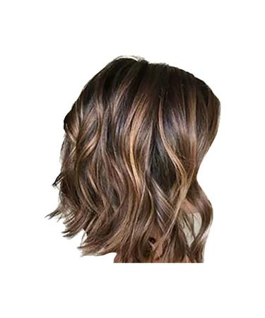 Big Hair Rollers for Volume Women's Long Hair Brown Gradient Fiber Head Cover Rose Net Half And Wig Khaki One Size