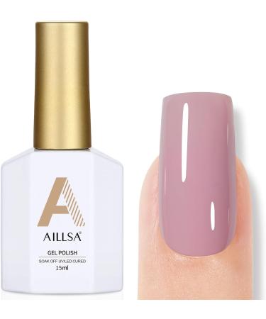 Nude Gel Nail Polish 15 ML - Soak Off UV/LED Salon Quality Varnish in Dusty Rose | AILLSA Cute Color for Home Use - Buy Online on SooperMarket.com
