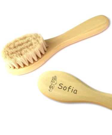 Baby hairbrush personalized with name + motif - baby brush made of wood + goat hair extra soft for babies hair baby brush accessories first equipment newborn gift