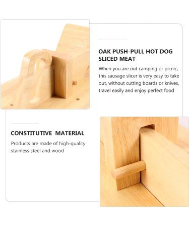 HOLIDYOYO 1pc Ham Cut Sausage Sausage Bratwurst Kitchen Cutting Tool Ham Guillotine Ground Sausage Italian Wood Sausage Metal Cutters Chopper Wooden Hot Dog - Buy Online on SooperMarket.com
