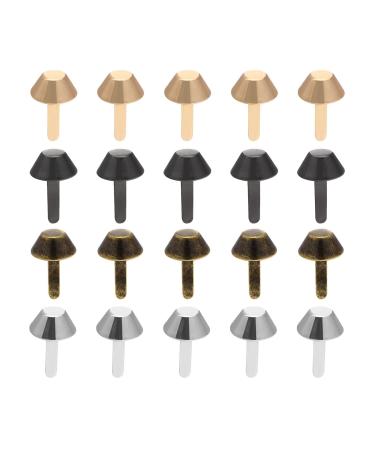 160PCS Bag Feet Studs Metal Purse Feet Spike Nailheads Brads Round Brads for DIY Leather Craft Purse Handbag Making Repairing Decoration Accessories 4 Assorted Colors