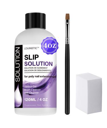 LOUINSTIC PolyGel Slip Solution 4 oz Anti-stick Polygel Nail Solutions Gel Nail Slip Liquid for Poly Nail Extension Gel