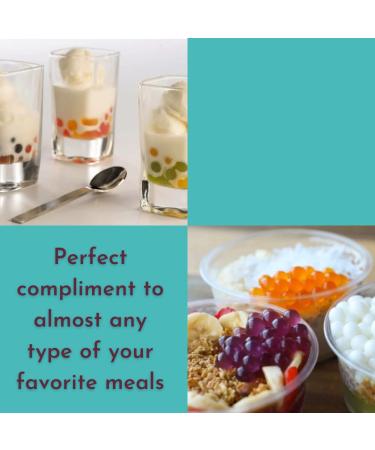 Popping Instant Boba Pearls Bubble Tea Tapioca Balls Vegan - Real Fruit Juice Flavors - Party Kit Drink & Dessert Topping - Single Serve Travel Size - Individual Packages - Mango, Passion Fruit, Pineapple, Orange, Pink Lemonade, Watermelon - Buy Online on SooperMarket.com
