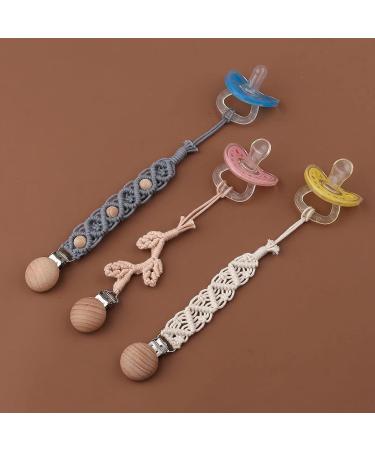 WT-DDJJK Pacifier Chain - Woven Cotton Rope Baby Pacifier Clip & Dummy Holder | International Shipping Available - Buy Online on SooperMarket.com