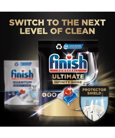 Bundle of Finish Ultimate Infinity Shine 80 Dishwasher Tablets Original + Finish Dishwasher Cleaner Rinse Aid | Scent : Lemon | Size : 400ml | for Ultimate Clean and Diamond Shine - Buy Online on SooperMarket.com