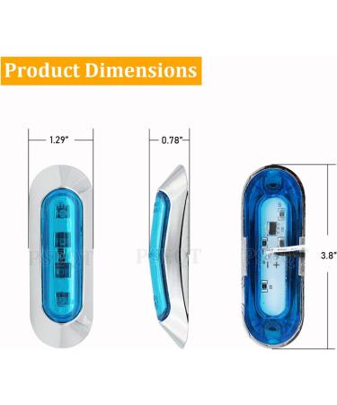 PSEQT 3.8'' Waterproof Boat Marine LED Lights - Blue 6Pcs | Interior Deck Light for Pontoon, Fishing Boat, Kayak, Sailboat | 12V 24V - Buy Online on SooperMarket.com