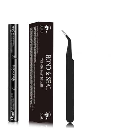 FunnAura 2 in 1 Bond and Seal Lash Glue Waterproof Cluster Lash Glue Strong Hold 72 Hours with a Tweezers