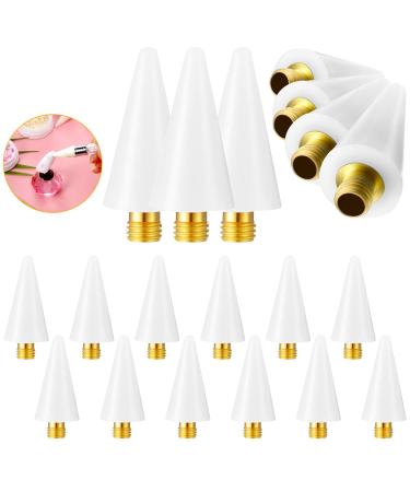 12 Pieces Wax Replacement Head Tips Nail Rhinestones Picker with Case for Nail Dotting Pen to Pick Up Nail Gem Jewelry Replacement Wax Head Accessories (White)