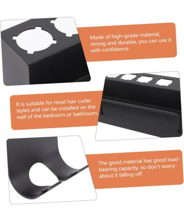 FOYTOKI Curling Iron Rack Hair Curler Holder Wall Mounted Curler Holder Kickstand Black Stainless Steel - Buy Online on SooperMarket.com