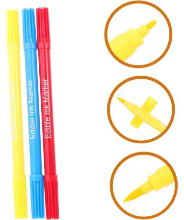 CRAFTHROU 3pcs Baking Pen Baking Coloring Pens Fine Tip Marker Pens Edible Pen Baking Coloring Marker Plastic - Buy Online on SooperMarket.com