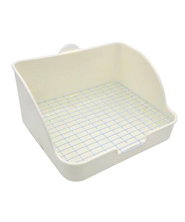 Pet Small Rat Toilet, Square Potty Trainer Corner Litter Bedding Box Pet Pan for Small Animal/Rabbit/Guinea Pig/galesaur/Ferret White