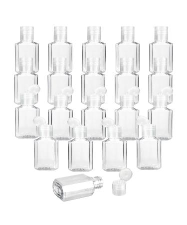30 Pieces 1 oz Plastic Bottles Clear Travel Bottles with Flip Cap Portable Empty Hand Sanitizer Bottles, Refillable Containers for Travel Business Trip 30 Count (Pack of 1)
