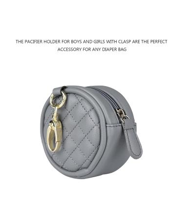 Harayaa Pacifier Holder with Clip & Bag | Gray Pacifier Pendant for Strollers & Diaper Bags | Store 2 Pacifiers - Buy Online on SooperMarket.com