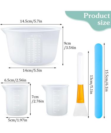 6 Pcs Silicone Measuring Cups for Resin - 600ml/20oz & 100ml Mixing Cups with Stir Sticks and Brushes - Resin Supplies for Molds - Buy Online on SooperMarket.com