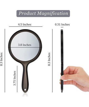 Double Sided Handheld Makeup Mirror with 1X/2X Magnification - Black - Buy Online on SooperMarket.com