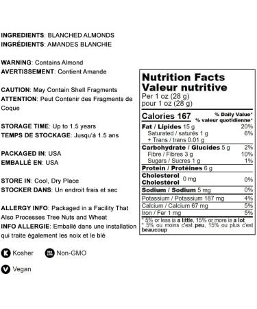 Non-GMO Blanched Slivered Almonds 2 Pounds - Raw, Unsalted, Vegan, Keto, Kosher - High Protein & Vitamin E - Ideal for Cooking, Baking, Salads - Bulk Pack - Buy Online on SooperMarket.com