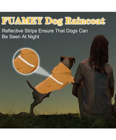FUAMEY Dog Rain Coat | Lightweight Waterproof Rain Jacket with Transparent Brim | Reflective Dog Rain Poncho | Leash Hole | Yellow Slicker Raincoat for Small Medium Dogs Cats | Large Breed (14-23lb) - Buy Online on SooperMarket.com