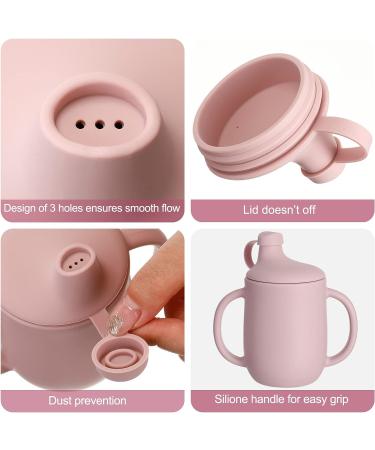 Dandat 2 Pcs Silicone Sippy Cups for Babies 6 Months+ | Spill Proof Toddler Training Cups with Double Handles | Easy Grip & BPA Free | 5 oz - Buy Online on SooperMarket.com