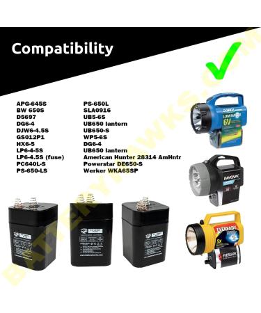 6V 5AH SLA Battery - UB650 PS-650L PC640L DG6-4 for Lantern & Flashlight | International Shipping Available - Buy Online on SooperMarket.com