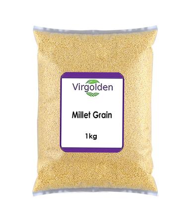 Millet Grain 1kg by Virgolden - Hulled Millet Whole Grain Ready to Cook Healthy Substitute for Rice Stews Soups