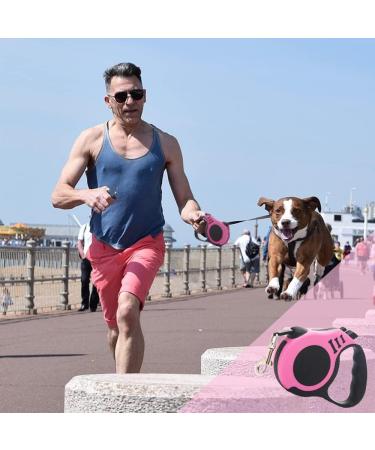 5m Retractable Dog Leash - Perfect for Small Medium & Large Dogs | Pink Color - Durable & Stylish - Buy Online on SooperMarket.com