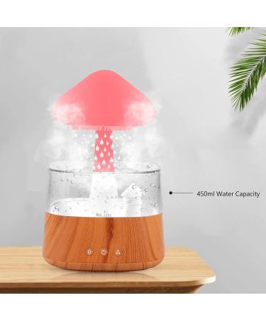 Rain Cloud Humidifier with Colorful Lights and Water Drop Sound - Wood Aroma Diffuser for Home Desk Bedside - Buy Online on SooperMarket.com