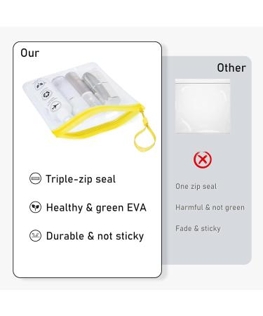 ECOHUB Airport Security Liquids Bags EVA Airport Liquid Bag 20 x 20cm Airline Approved Clear Travel Toiletry Bag for Women Men Zip Lock Bags with Strap for Travel (2 pcs Yellow) Yellow With Carrying Handle - Buy Online on SooperMarket.com