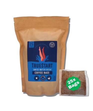 TrueStart Loose Coffee Bags Swiss Water Decaf Quick Brew Biodegradable Bags in Recyclable Pouch (Pack of 1 Total of 25 Coffee Bags) Swiss Water Decaf 25 Loose Bags (Pack of 1)