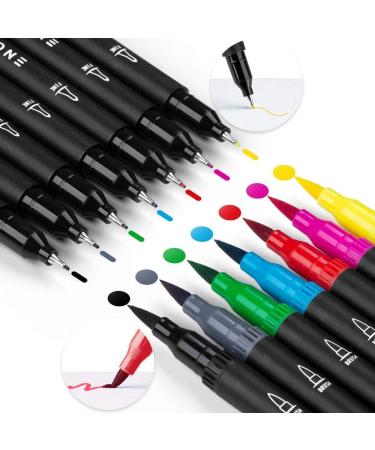 Mogyann 100 Colors Dual Tip Brush Pens for Coloring and Calligraphy - Multicolor - Buy Online on SooperMarket.com