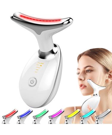 Leotop Red Light Therapy for Face Electric Massager Rejuvenation for Face & Neck Beauty Firming Wrinkle Removal Device 7 Color Modes EMS Anti-Wrinkle Skin Care Massage Heating Tool. (7 Light Modes)
