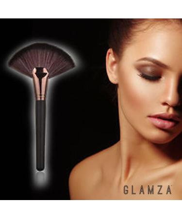 Glamza Face Makeup Fan Brush Large Black/Gold - Buy Online on SooperMarket.com