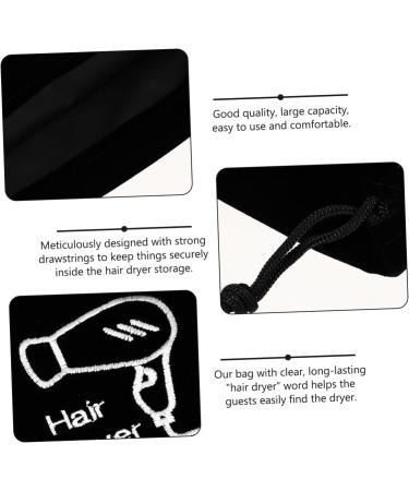 FOYTOKI 4 Pcs Hair Dryer Storage Bag Accessories Blower Tool Drawstring Bag Roller Cosmetic Flannel Black - Buy Online on SooperMarket.com