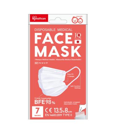 Iris ohyama 105 surgical disposable masks (15 sets of 7 pieces) size S 3 -layer BFE 98% individual packaging irritation -free rubber band - mask PK - white small/105 -series set piece