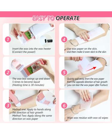 Roll-On Wax Warmer Kit for Hair Removal - Painless Waxing for Eyebrow, Face, Body - Includes Rose & Pink Cartridges - Home Waxing Kit - Buy Online on SooperMarket.com