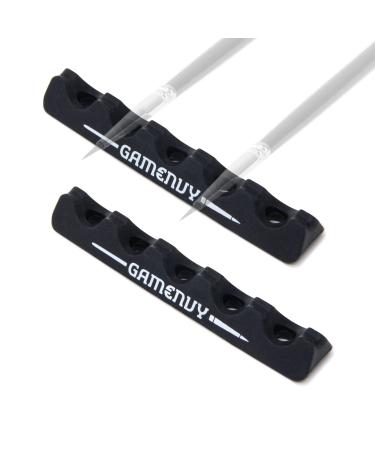 Game Envy Art Brush and Hobby Tool Holder for Watercolor Acrylic Oil Paint Calligraphy Miniature Painting Pens Markers Hobby Knife - 6 Slots Soft Rubber Stays Put Fun Colors 2-Pack (Black) Blue
