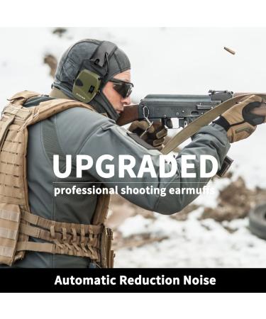 ZOHAN EM054 Electronic Shooting Ear Protection - Army Green Earmuffs - Buy Online on SooperMarket.com
