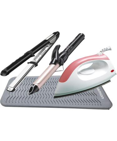 Heat-Resistant Silicone Mat Bag for Curly Bars & Hair Tools | 28.5 cm x 14 cm | Gray - Buy Online on SooperMarket.com