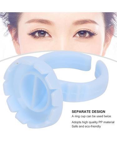 Eyelash Extension Glue Ring Cup 1.5cm / 0.6in Stable Wearing Easy To Wear Eyelash Glue Ring Cup Strong Flexibility for Professional Use(A pack of 100 blue) - Buy Online on SooperMarket.com