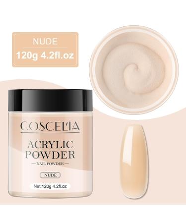 COSCELIA Acrylic Powder for Nails - Nude 120g | 3D Nail Extensions No Lamp Needed - Premium Quality Acrylic Nail Supplies - Buy Online on SooperMarket.com