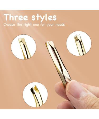 Xumann 3pc Professional Eyebrow Tweezers Set for Women - Slanted Tweezer for Facial Hair Removal - Buy Online on SooperMarket.com