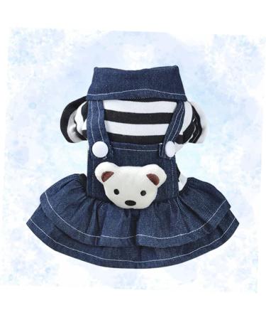 Angoily Dog Spring Dresses Dress for Summer Jeans for Girls Pet Apparel Dress with Bow Girls Nightgowns Classy Dress Summer Jeans Spring Dresses for Work Dog Dress Stripe Pet Supplies S As Shown - Buy Online on SooperMarket.com